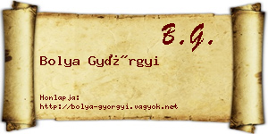 Bolya Györgyi névjegykártya