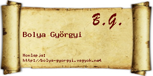 Bolya Györgyi névjegykártya